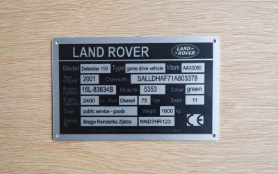 Type-plate-Landrover-personalised